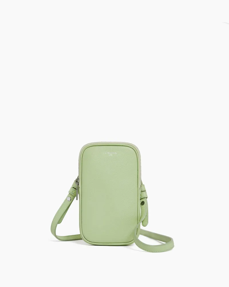 Le Tanneur Handytasche Emile aus genarbtem Leder Green