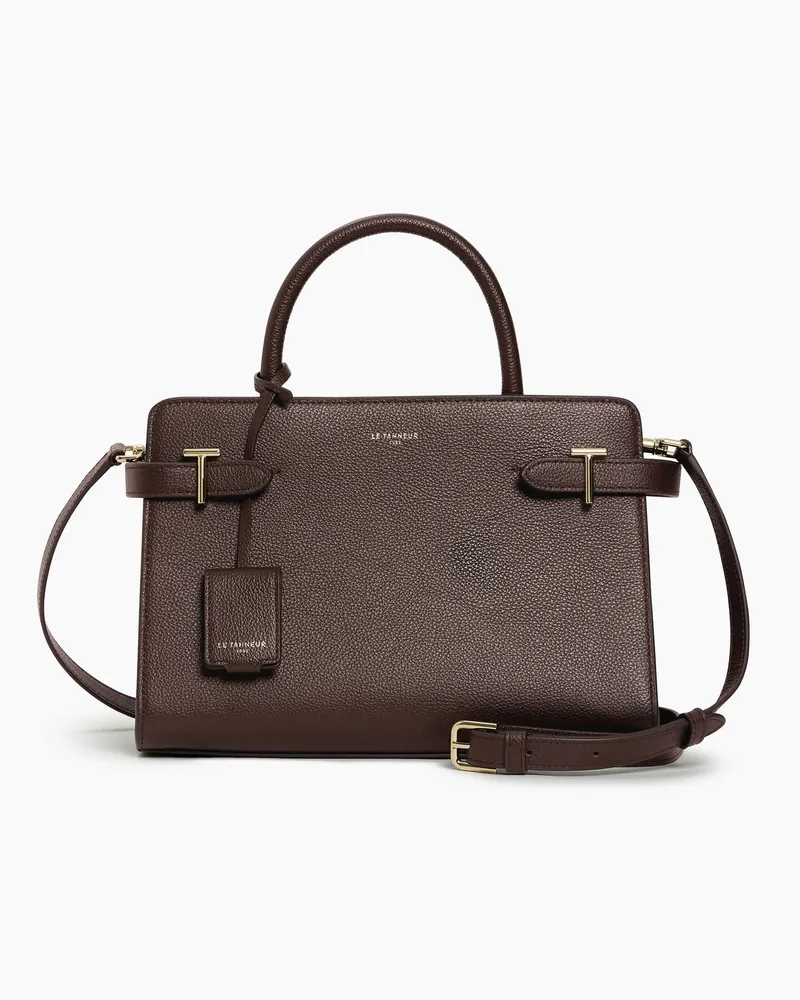 Le Tanneur Mittelgroße Handtasche Emilie aus genarbtem Leder Braun