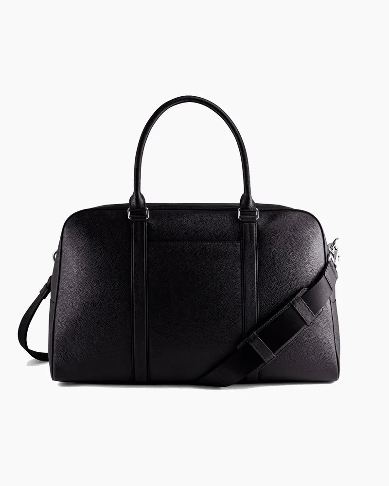 Le Tanneur 48-h-Reisetasche Charles aus genarbtem Leder Black