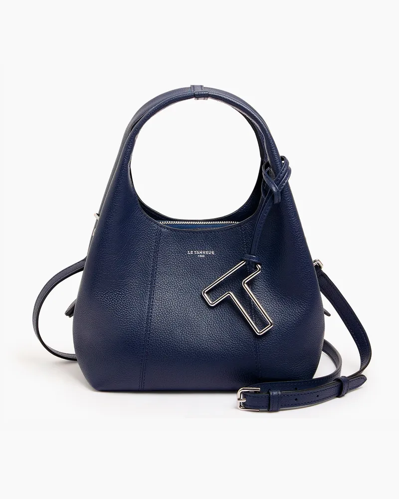 Le Tanneur Kleine Handtasche Juliette aus genarbtem Leder Blue