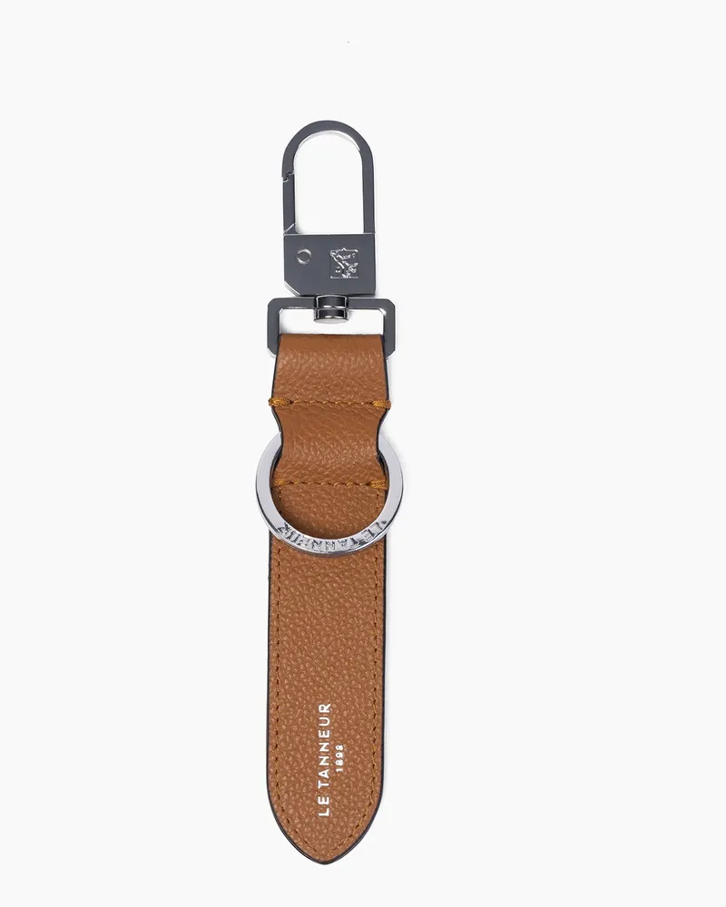 Le Tanneur Gekörnter Leder-Schlüsselanhänger Brown