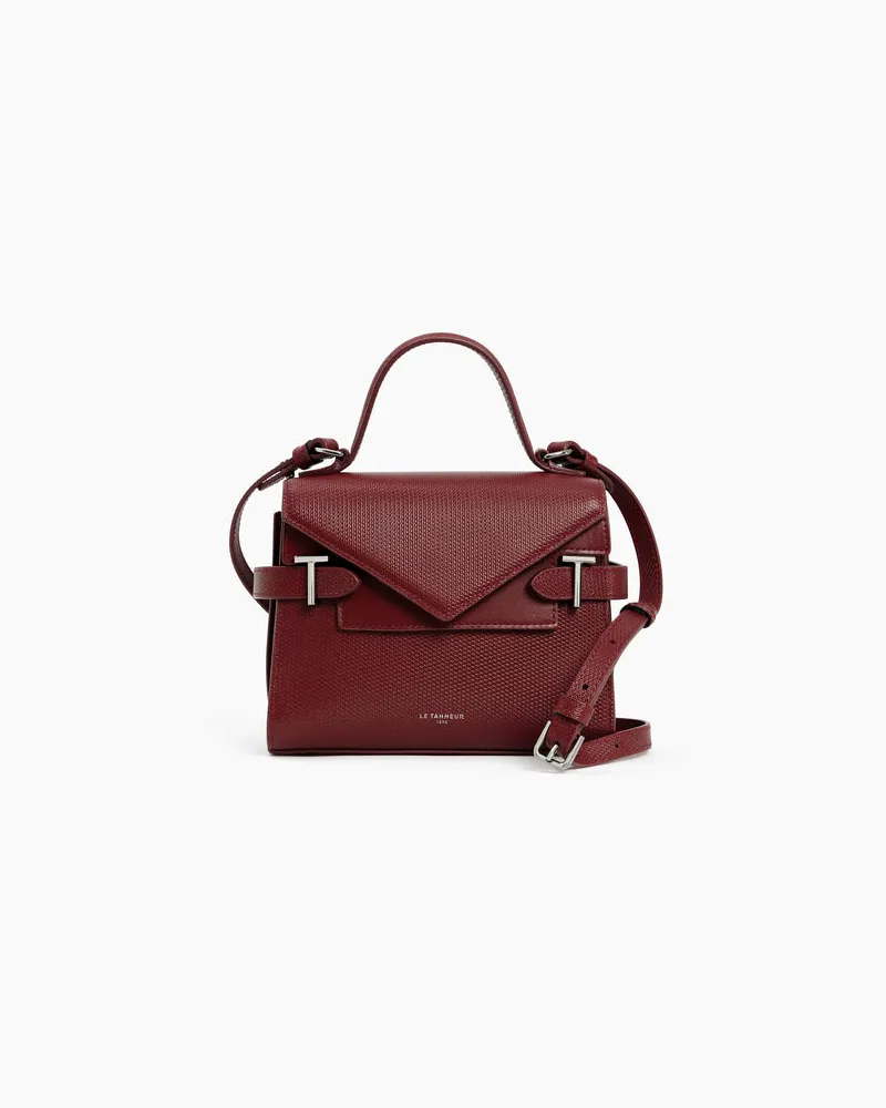 Le Tanneur Kleine Handtasche mit Doppelklappe aus T-Signaturleder Red