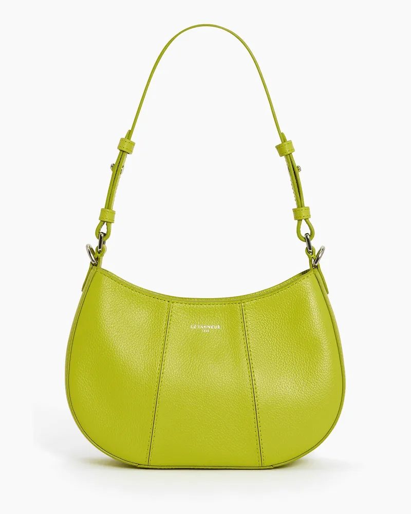 Le Tanneur Kleine Halbmondtasche Juliette aus genarbtem Leder Green