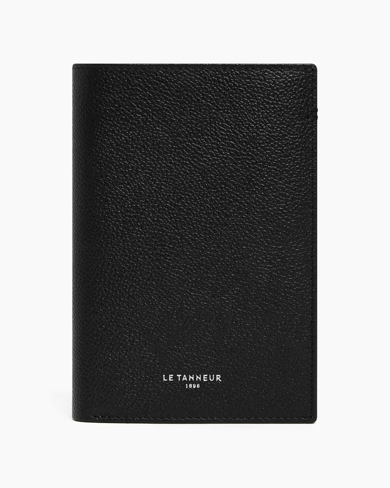 Le Tanneur Mittelgroße Bifold-Brieftasche im Hochformat mit Reißverschluss Lucien aus genarbtem Leder Schwarz