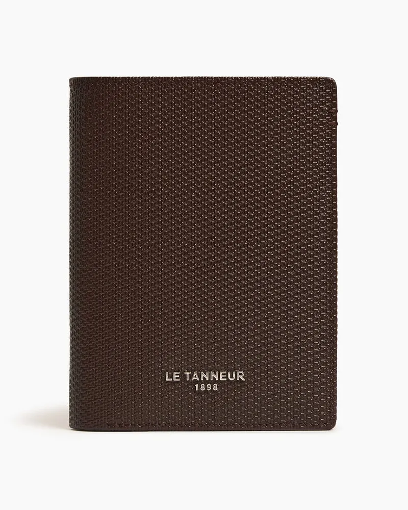 Le Tanneur Brieftasche im Hochformat mit Reißverschluss Lucien aus Leder mit T-Signatur Braun