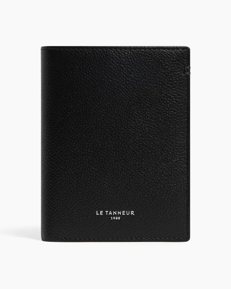 Le Tanneur Mittelgroße Brieftasche im Hochformat mit Reißverschluss Lucien aus genarbtem Leder Schwarz