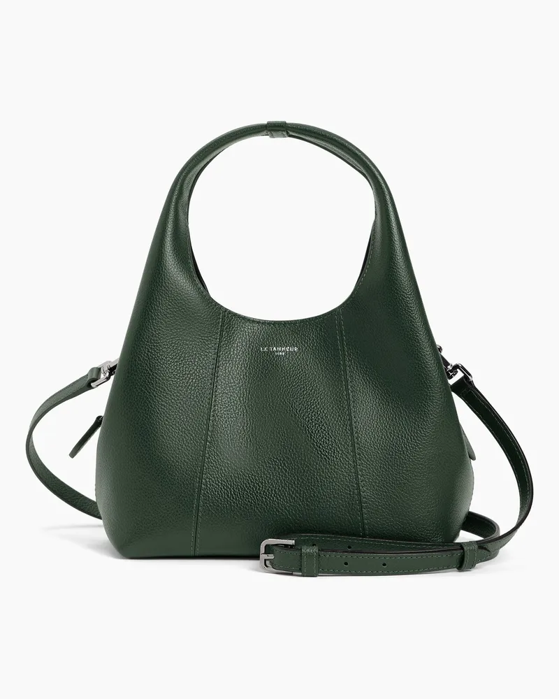 Le Tanneur Kleine Handtasche Juliette aus genarbtem Leder Grün