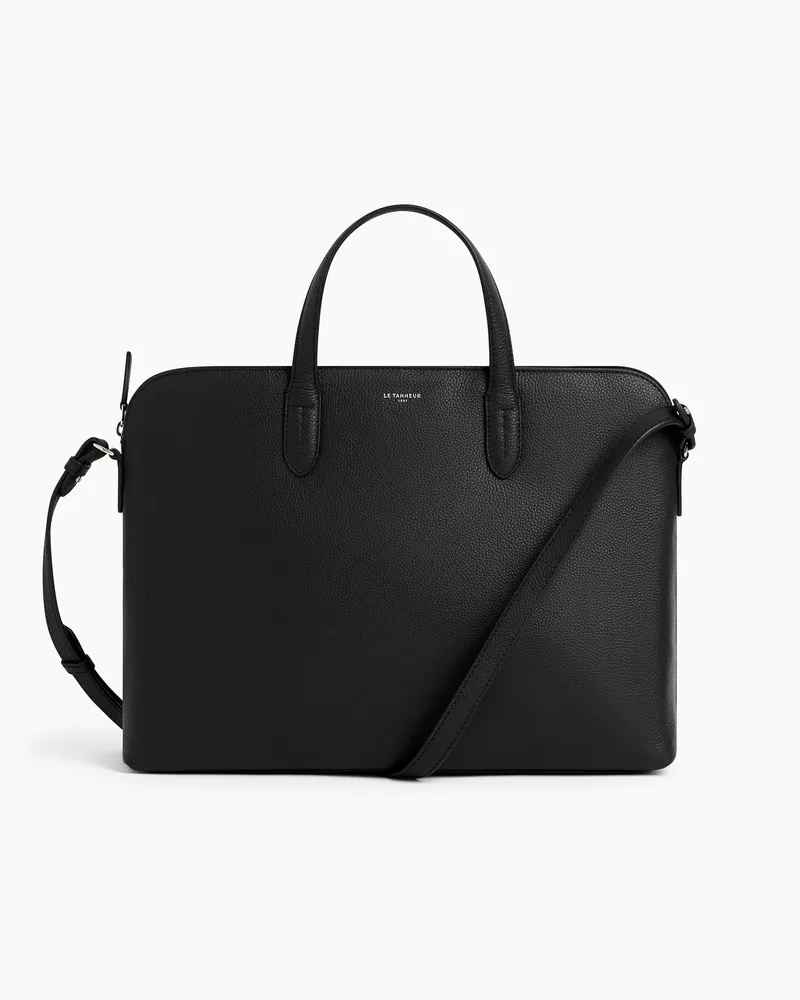 Le Tanneur Aktentasche Sophie 15 Zoll aus genarbtem Leder mit 1 Faltfach Black