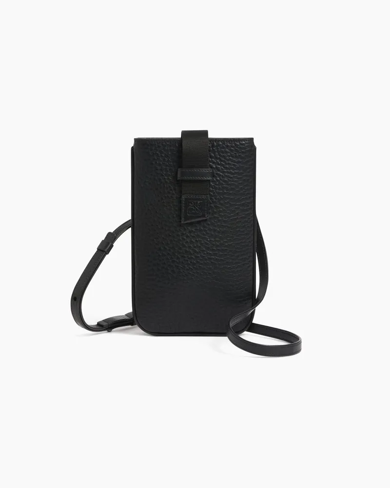 Le Tanneur Handytasche Noah aus Büffelnarbenleder und Glattleder Black