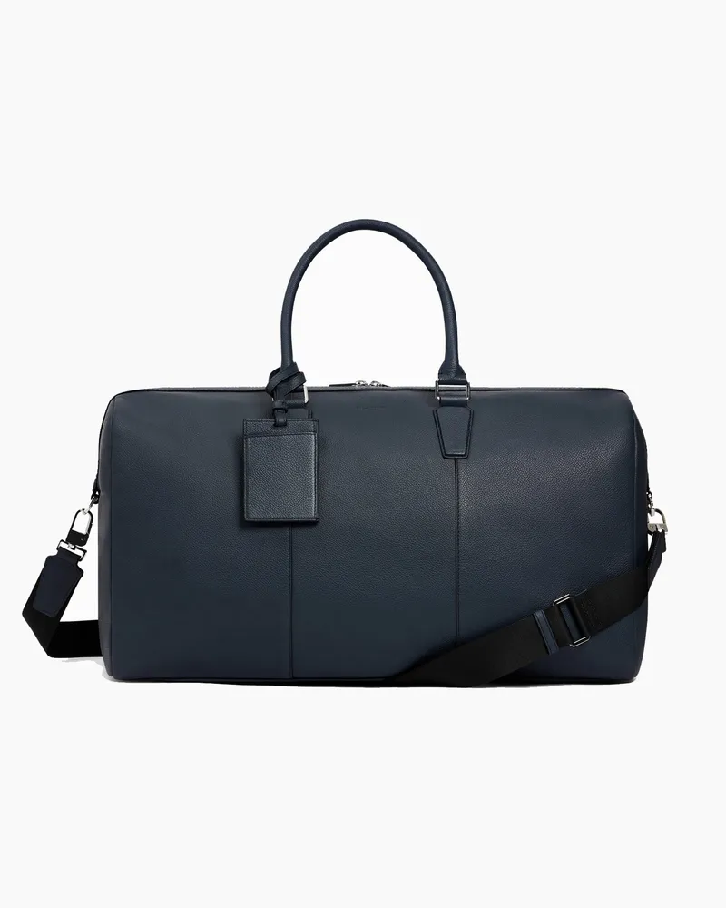 Le Tanneur 48-h-Reisetasche Marceau aus genarbtem Leder Blue