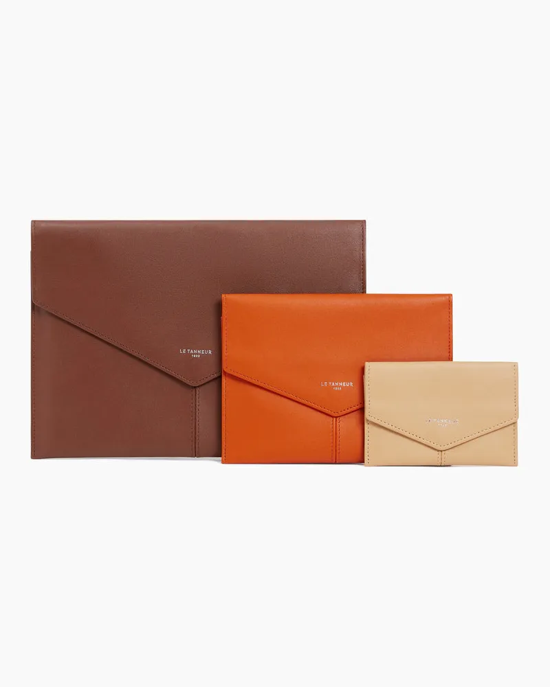 Le Tanneur Trio von Taschen Charlotte aus glattem Leder Brown