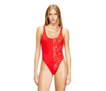 Badeanzug mit Logoprint - Badeanzüge - Damen - Rot