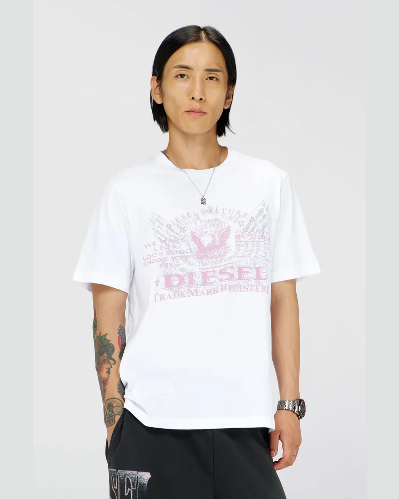 Diesel T-Shirt aus Baumwolle mit Grafikprint - T-Shirts - Herren - Weiss Weiss