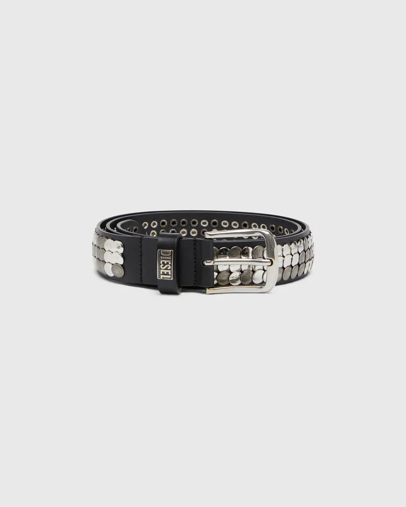 Diesel 4 cm Ledergürtel mit all-over Nieten - Gürtel - Herren - Schwarz Schwarz