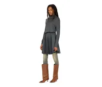 Rollkragen-Minikleid aus Jersey und Chiffon - Kleider - Damen - Grau
