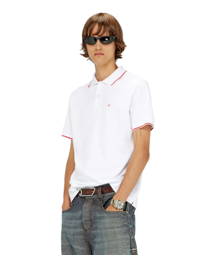 Diesel Poloshirt mit Diesel-Microstickerei - Polohemden - Herren - Weiss Weiss