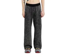 Sweathose im Denim-Look mit Seitenstreifen - Hosen - Herren - Schwarz