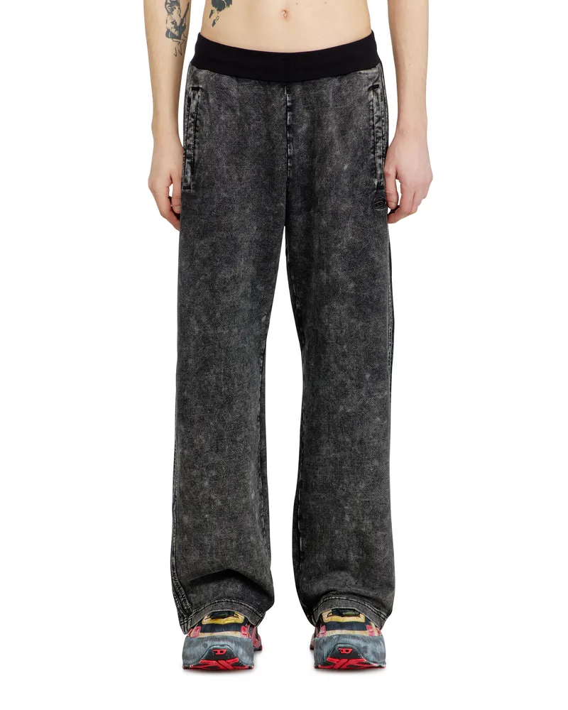 Diesel Sweathose im Denim-Look mit Seitenstreifen - Hosen - Herren - Schwarz Schwarz