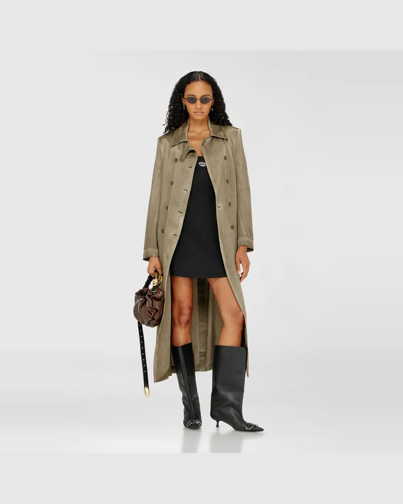 Diesel Minikleid aus Baumwolle mit Oval D Logo - Kleider - Damen - Schwarz Schwarz