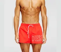 Mittellange Badeshorts mit Umriss-Logo - Badeshorts - Herren - Rot