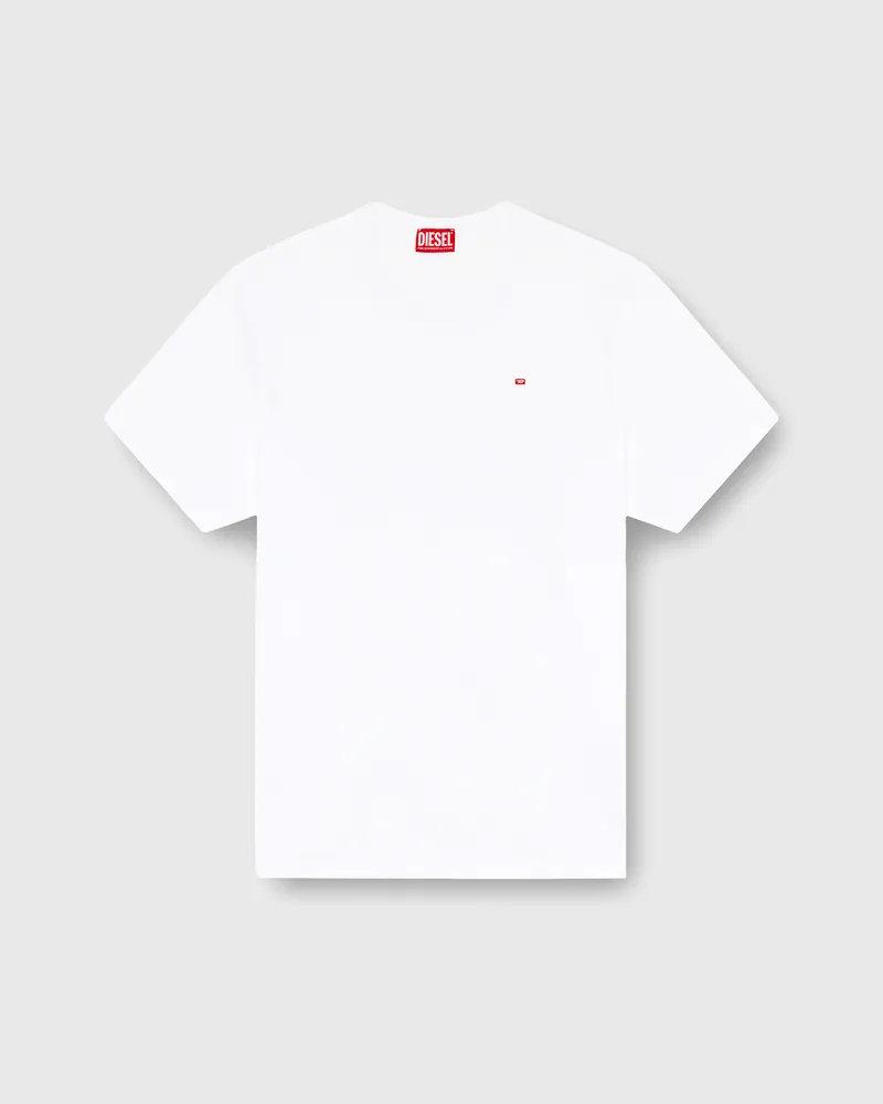 Diesel T-Shirt mit gesticktem Mikro-Logo - T-Shirts - Unisex - Weiss Weiss
