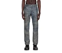 Jeansschnitt-Lederhosen - Hosen - Herren - Blau