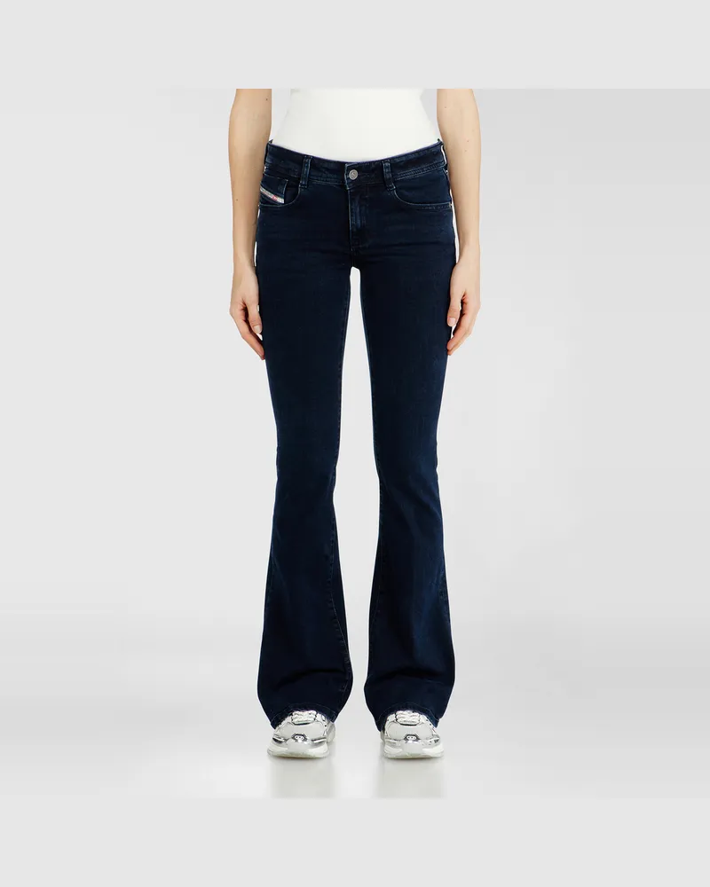 Diesel Bootcut Jeans Low Waist 1969 D-Ebbey, Dunkelblau, Reißverschluss Blau
