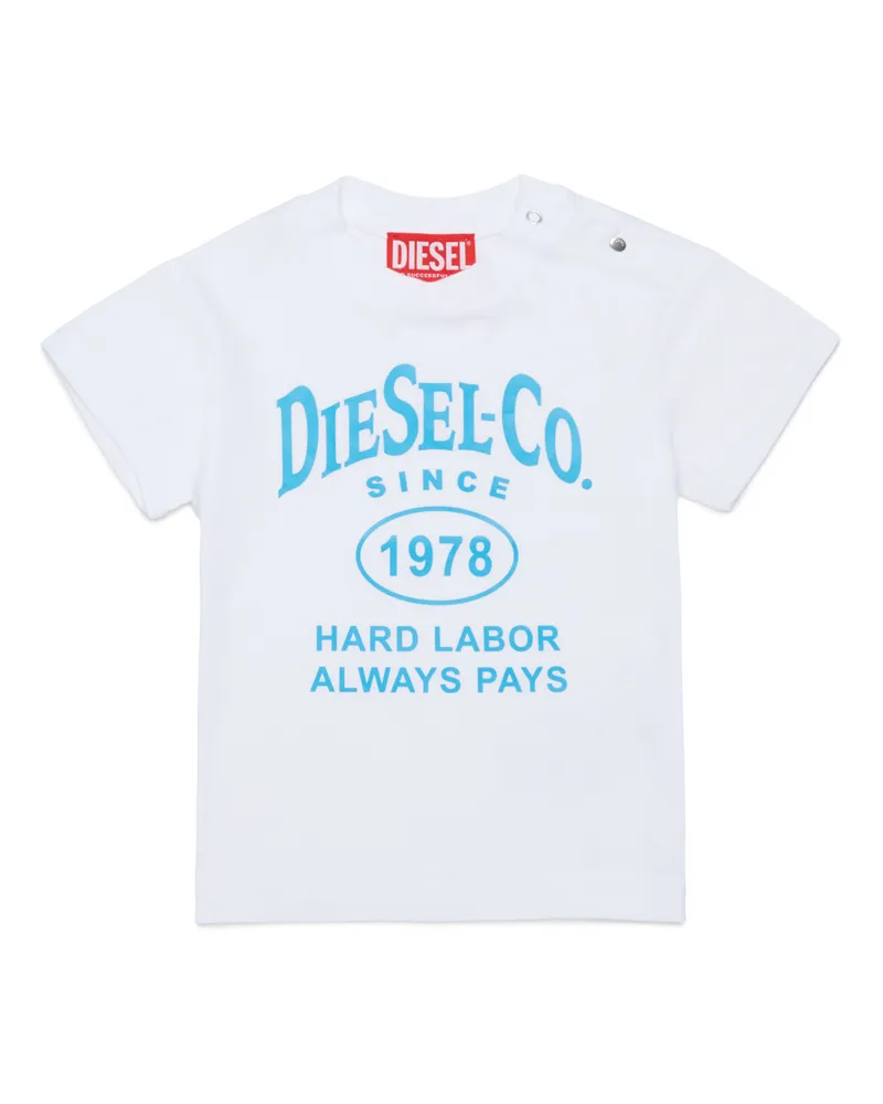 Diesel T-Shirt aus Baumwolle mit Slogan-Print - T-Shirts und Tops - Herren - Weiss Weiss