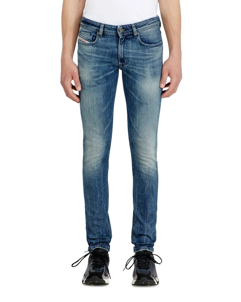 Diesel Skinny Jeans Low Waist 1979 Sleenker, Mittelblau, Reißverschluss Blau