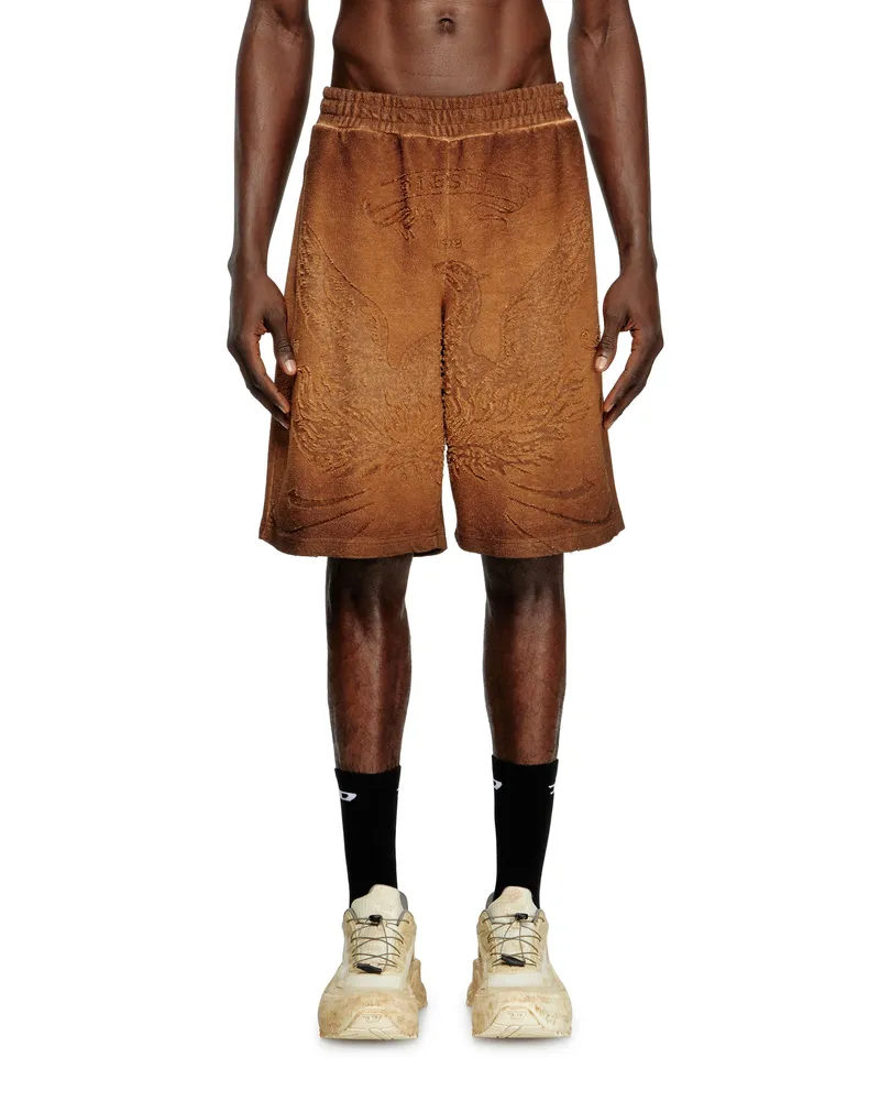 Diesel Sweatshorts mit Phönix-Dévoré - Kurze Hosen - Herren - Braun Braun