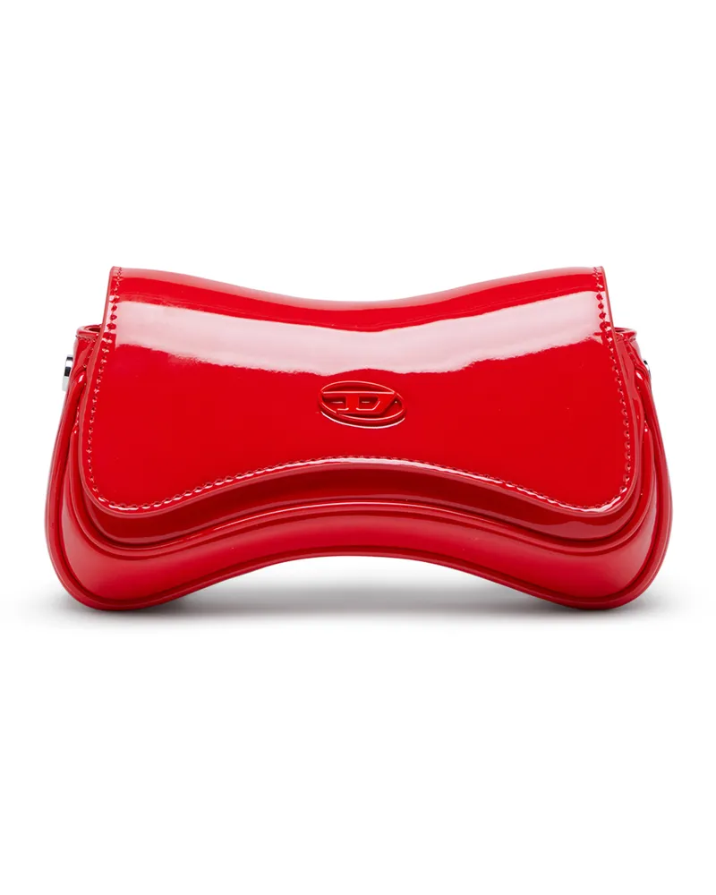 Diesel Play-Kleine Umhängetasche aus glänzend - Schultertaschen - Damen - Rot Rot