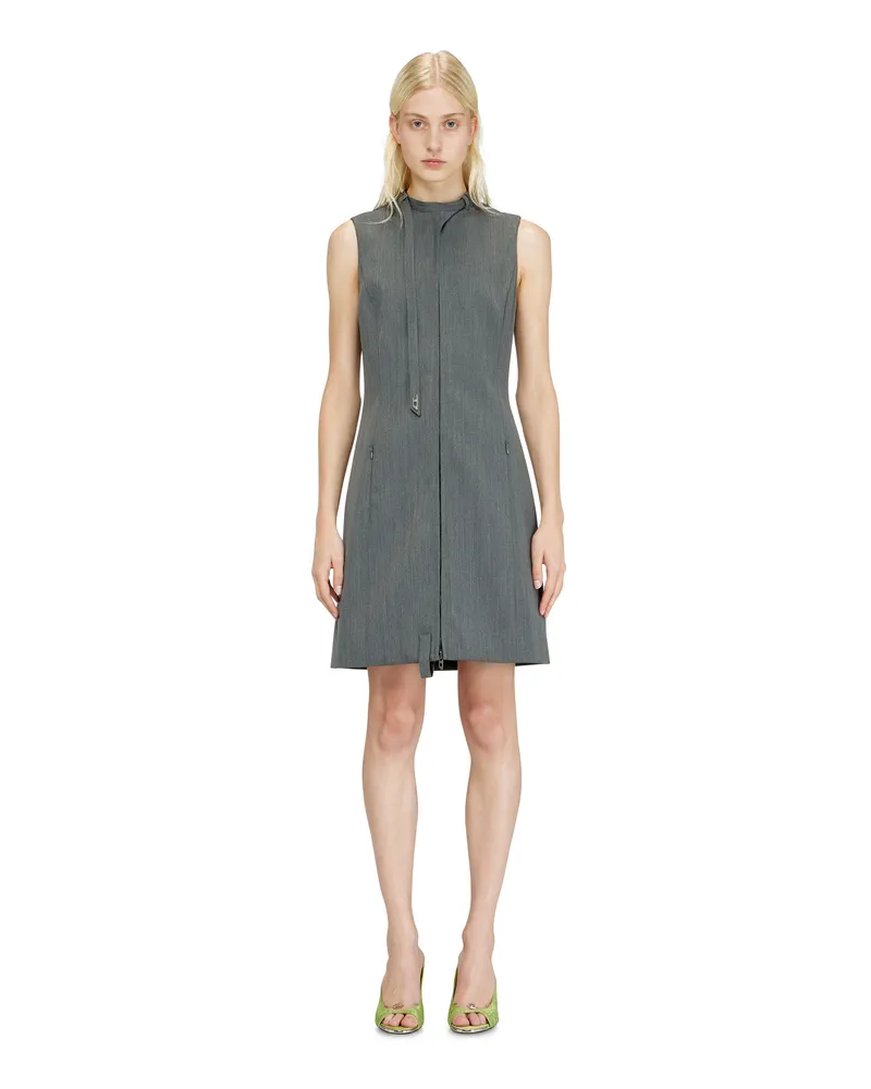 Diesel Maßgeschneidertes Midikleid mit Biker-Halsriemen - Kleider - Damen - Grau Grau