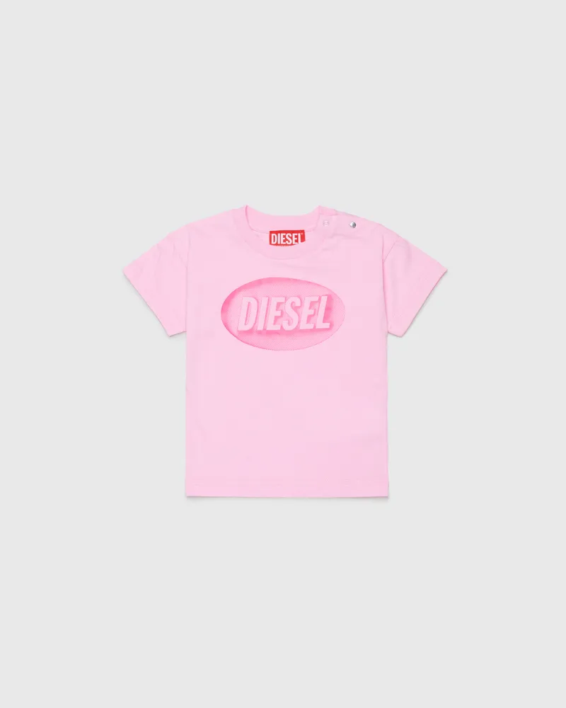 Diesel T-Shirt aus Baumwolle mit Logo-Print - T-Shirts und Tops - Unisex - Rosa Rosa