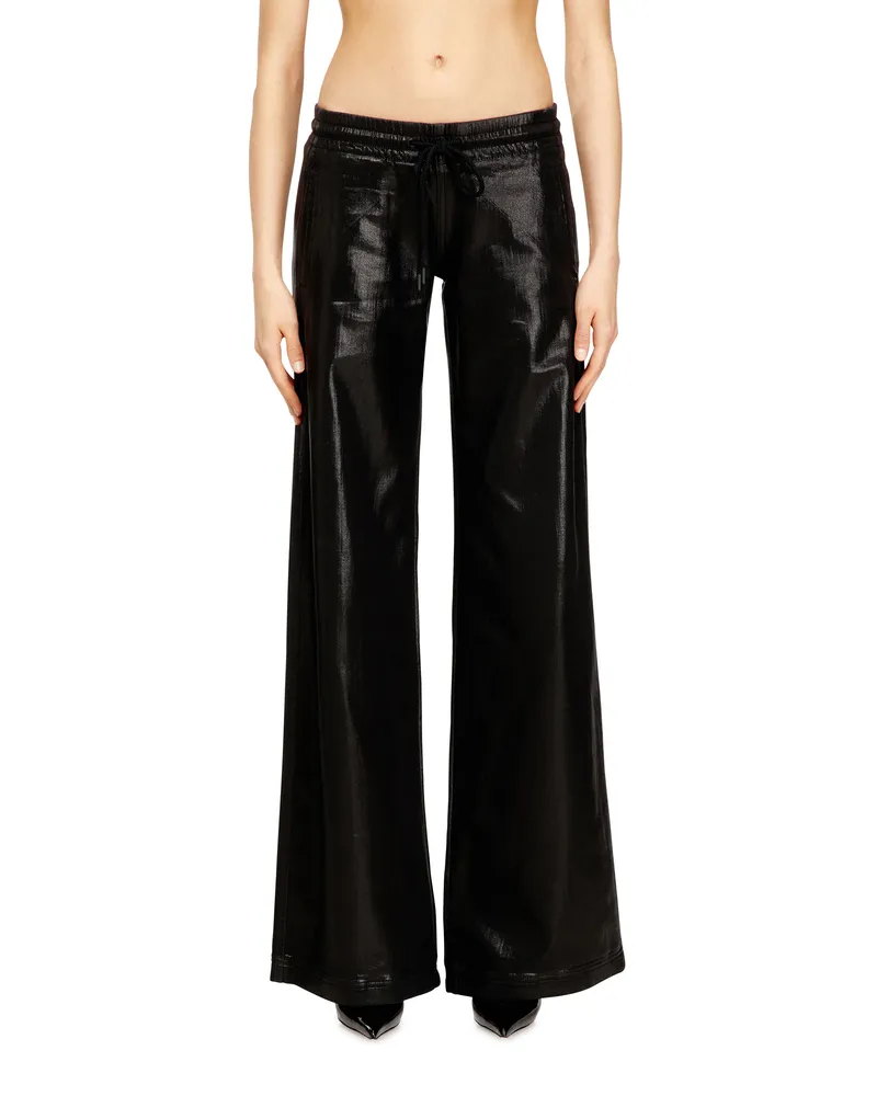 Diesel Fünf-Pocket-Hose aus beschichtetem Stoff - Hosen - Damen - Schwarz Schwarz