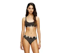 Baumwoll-Bralette mit Hahnentrittmuster - BHs - Damen - Grau