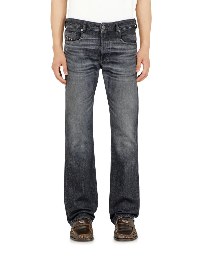 Diesel Bootcut Jeans Low Waist 2007 Zatiny, Schwarz/Dunkelgrau, Knopfverschluss Schwarz