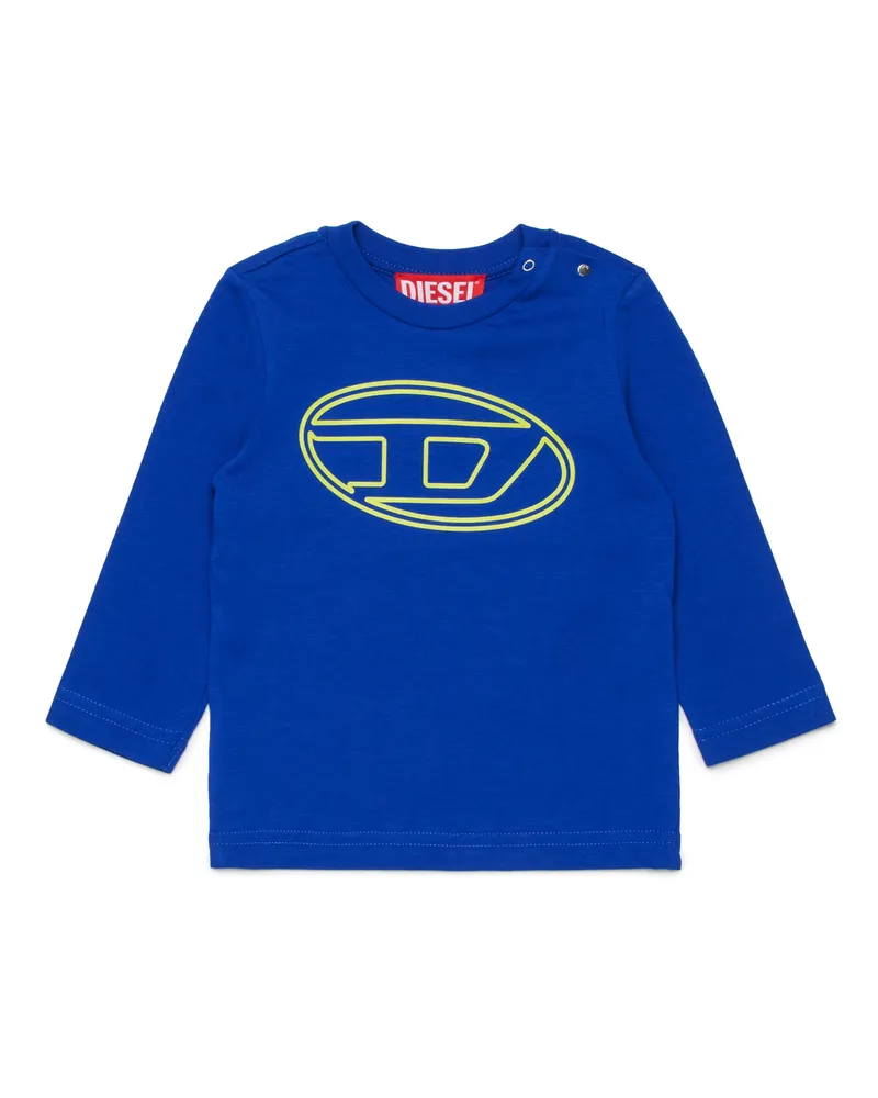 Diesel Baumwoll-T-Shirt mit Logo-Print - T-Shirts und Tops - Unisex - Blau Blau