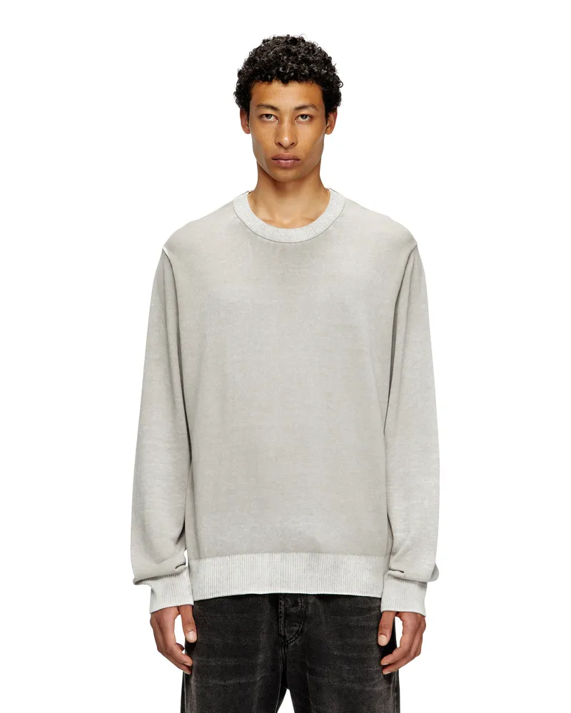 Diesel Pullover aus Baumwolle mit Innen-Print - Strickwaren - Herren - Grau Grau