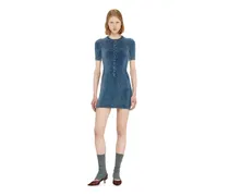 Kurzes Kleid aus indigo bouclé-strick - Kleider - Damen - Blau
