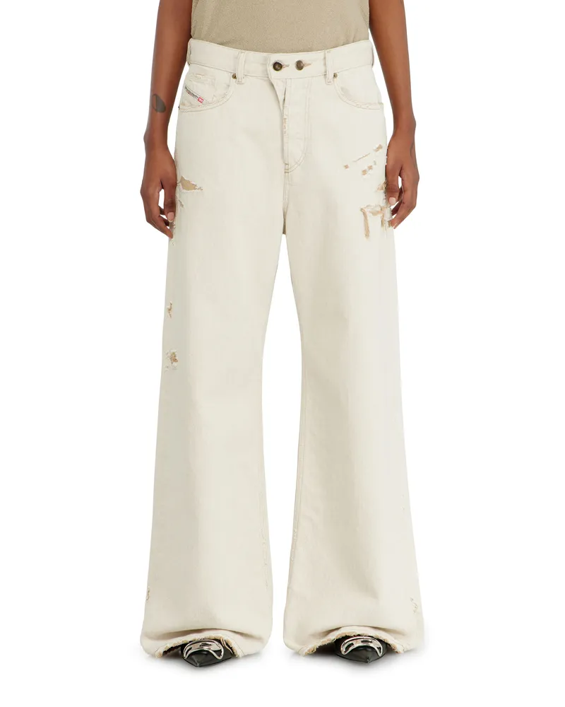 Diesel Relaxed Jeans Low Waist 1996 D-Sire, Farbig, Knopfverschluss Beige