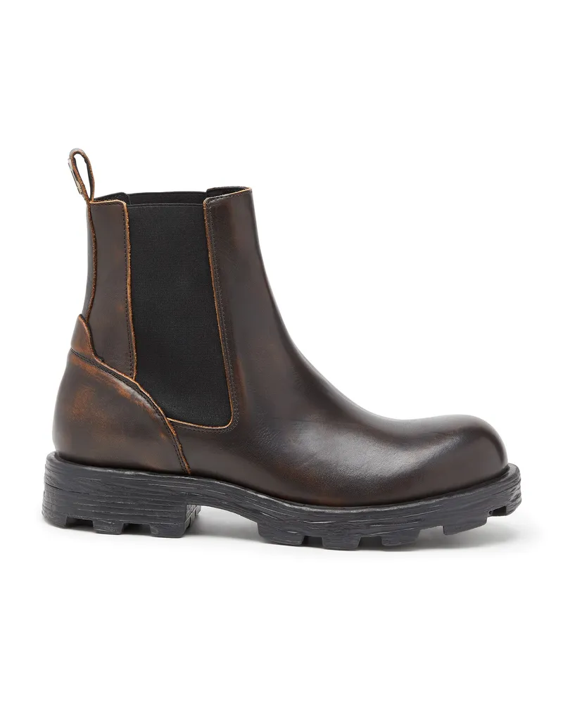 Diesel D-Hammer-Chelsea-Stiefel aus gebürstetem Leder - Stiefel - Herren - Braun Braun