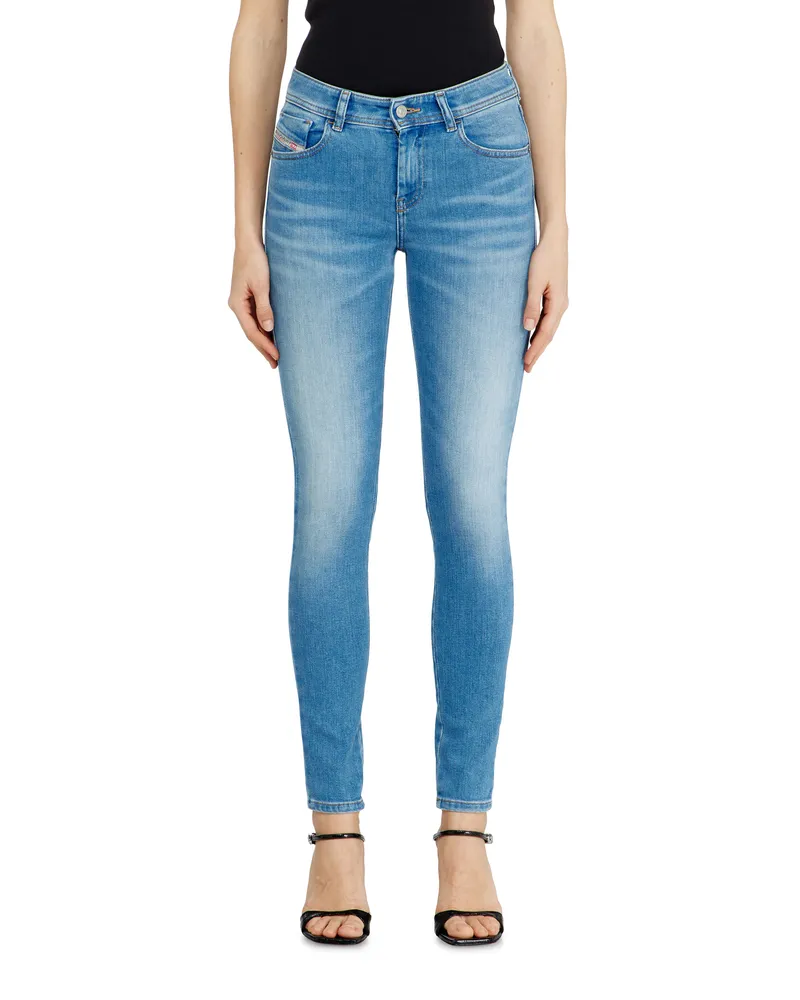 Diesel Skinny Jeans Regular Waist 2017 Slandy, Hellblau, Reißverschluss Blau