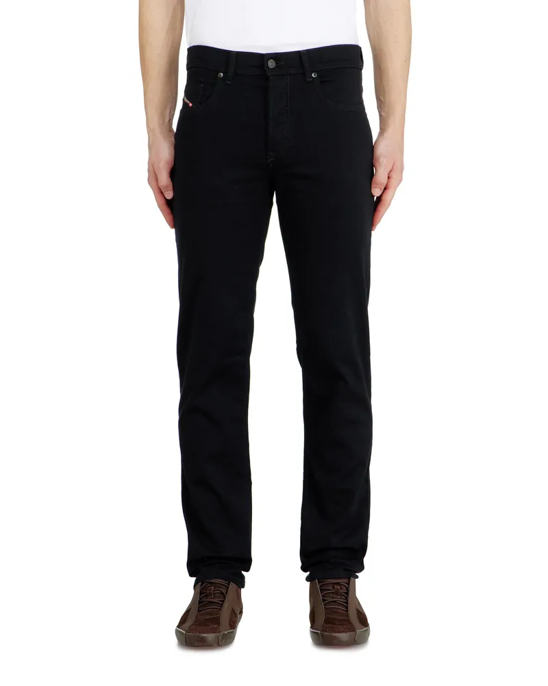 Diesel Regular Jeans Regular Waist 2023 D-Finitive, Schwarz/Dunkelgrau, Knopfverschluss Schwarz