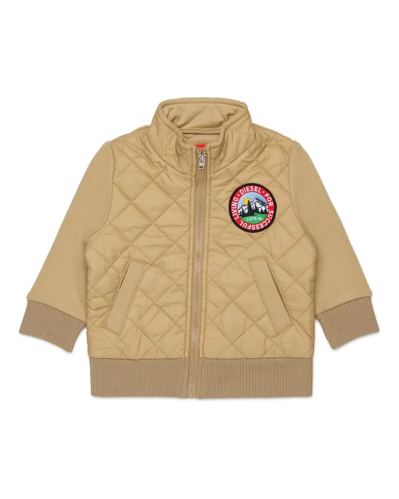 Diesel Gestepolsterte Nylonjacke mit Baumwollärmeln - Sweatshirts - Unisex - Braun Braun