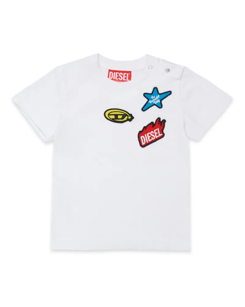 Diesel Baumwoll-T-Shirt mit Aufnähern - T-Shirts und Tops - Herren - Weiss Weiss