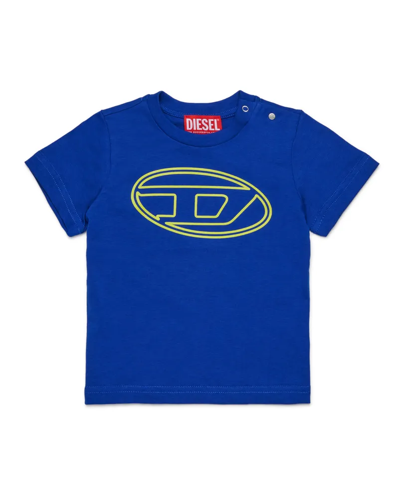 Diesel Baumwoll-T-Shirt mit Logo - T-Shirts und Tops - Unisex - Blau Blau