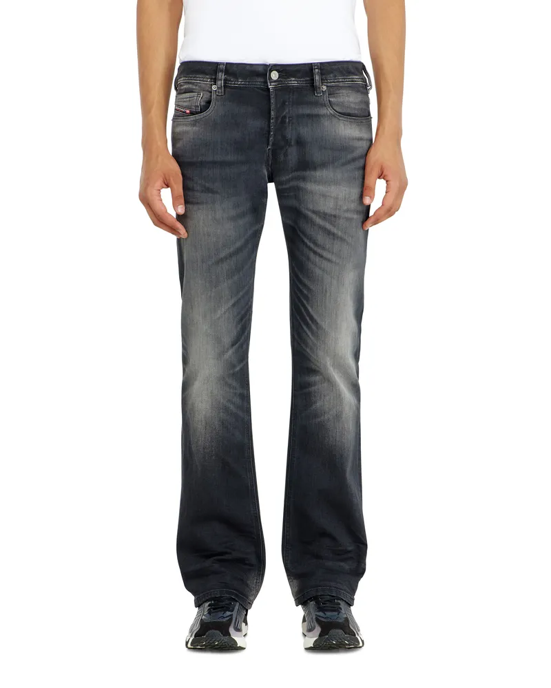 Diesel Bootcut Jeans Low Waist 2007 Zatiny, Schwarz/Dunkelgrau, Knopfverschluss Schwarz