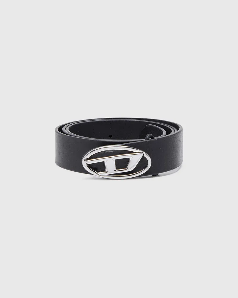 Diesel 2.9cm Gürtel aus Leder zum mit Oval D-Logo - Gürtel - Herren - Schwarz Schwarz