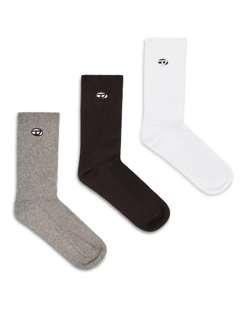 Diesel Baumwollsocken mit Oval D Stickerei im Dreierpack - Socken - Herren - Bunt Bunt