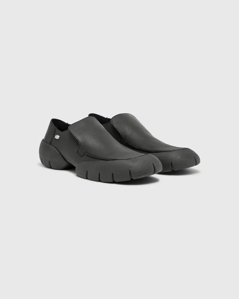 Diesel D-Mathieu-Loafer aus gebürstetem Leder mit Gummisohle - Mokassins und Mules - Herren - Schwarz Schwarz